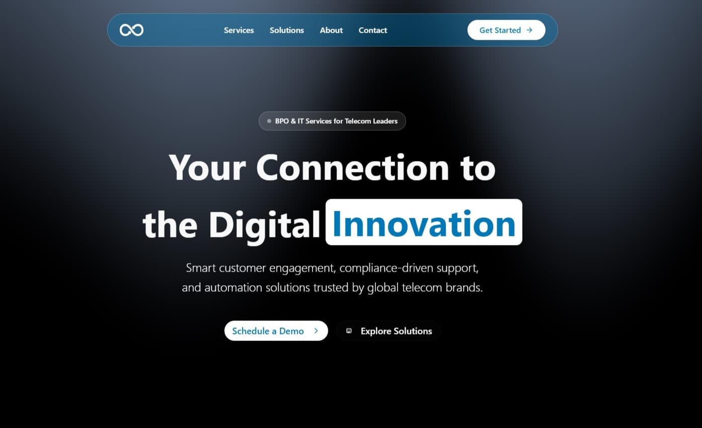 Telecom BPO & IT Services Platform screenshot